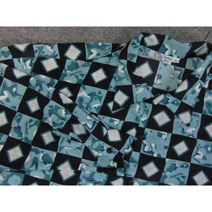 Smokey Joes Shirt Mens XL Blue Black Diamond Geo Long Sleeve Streetware Baggy